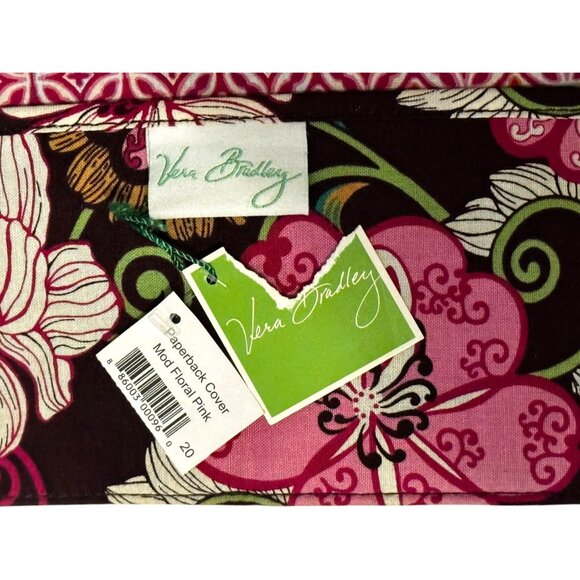 Vera Bradley Paperback Cover Mod Floral Pink Cotton Book Protector - Picture 6 of 8